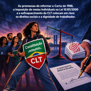 Como as mudanças na Constituição Federal, na CLT e na Lei da PLR enfraquecem o trabalhador e abrem brecha para metas individuais abusivas.